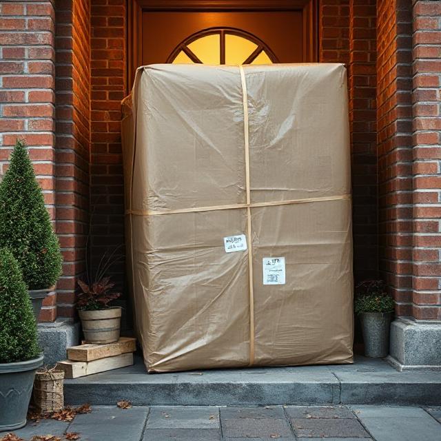 bulky, awkward parcel on doorstep